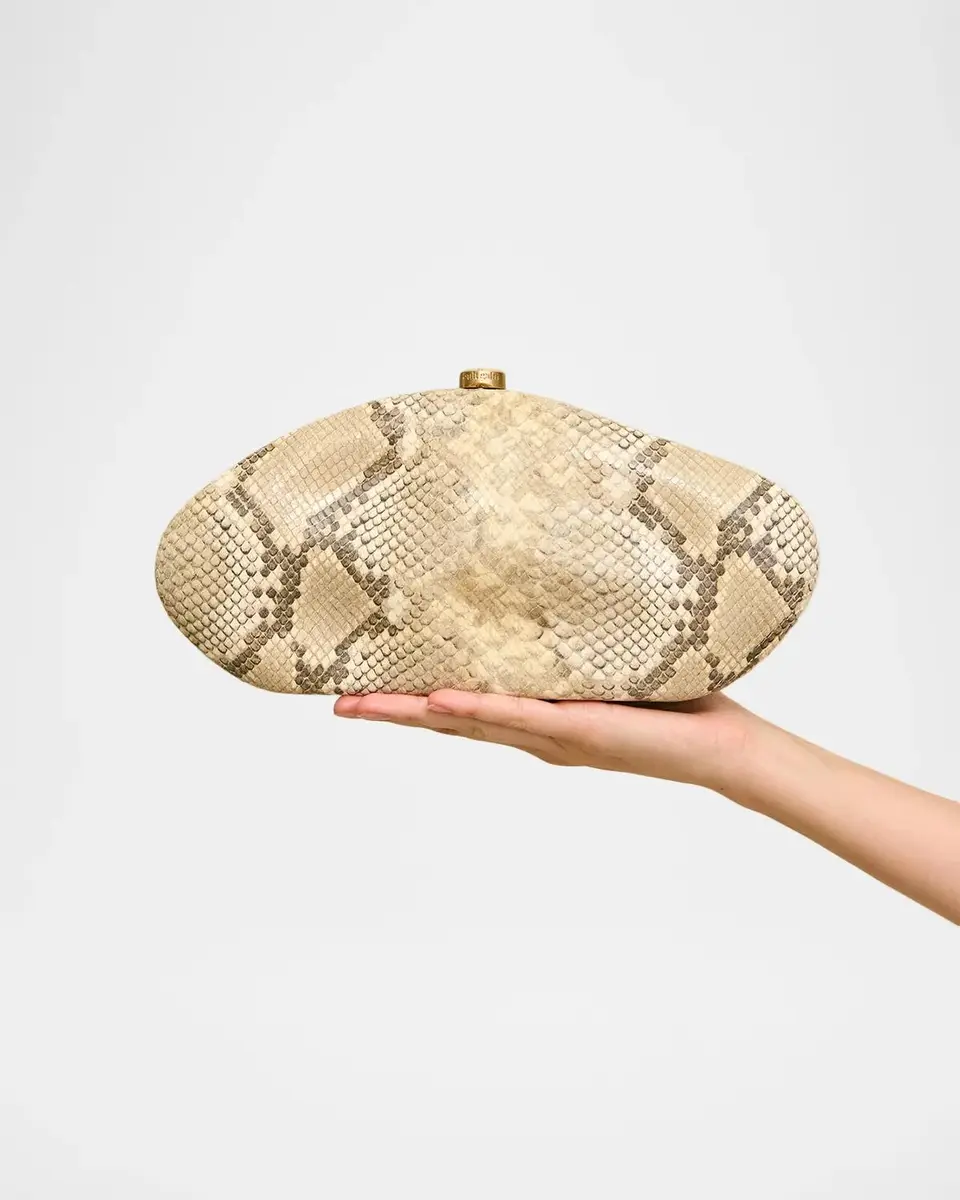 Cult Gaia The Caldera Snakeskin-Print Leather Clutch Bag | Thumbnail 2 Cult Gaia The Caldera Snakeskin-Print Leather Clutch Bag | Thumbnail 2