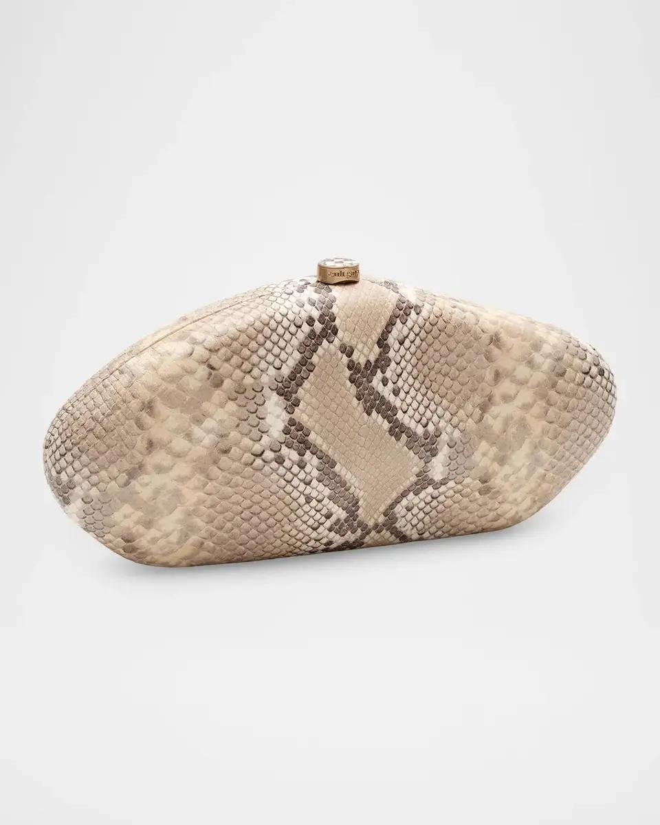 Cult Gaia The Caldera Snakeskin-Print Leather Clutch Bag | Thumbnail 3 Cult Gaia The Caldera Snakeskin-Print Leather Clutch Bag | Thumbnail 3