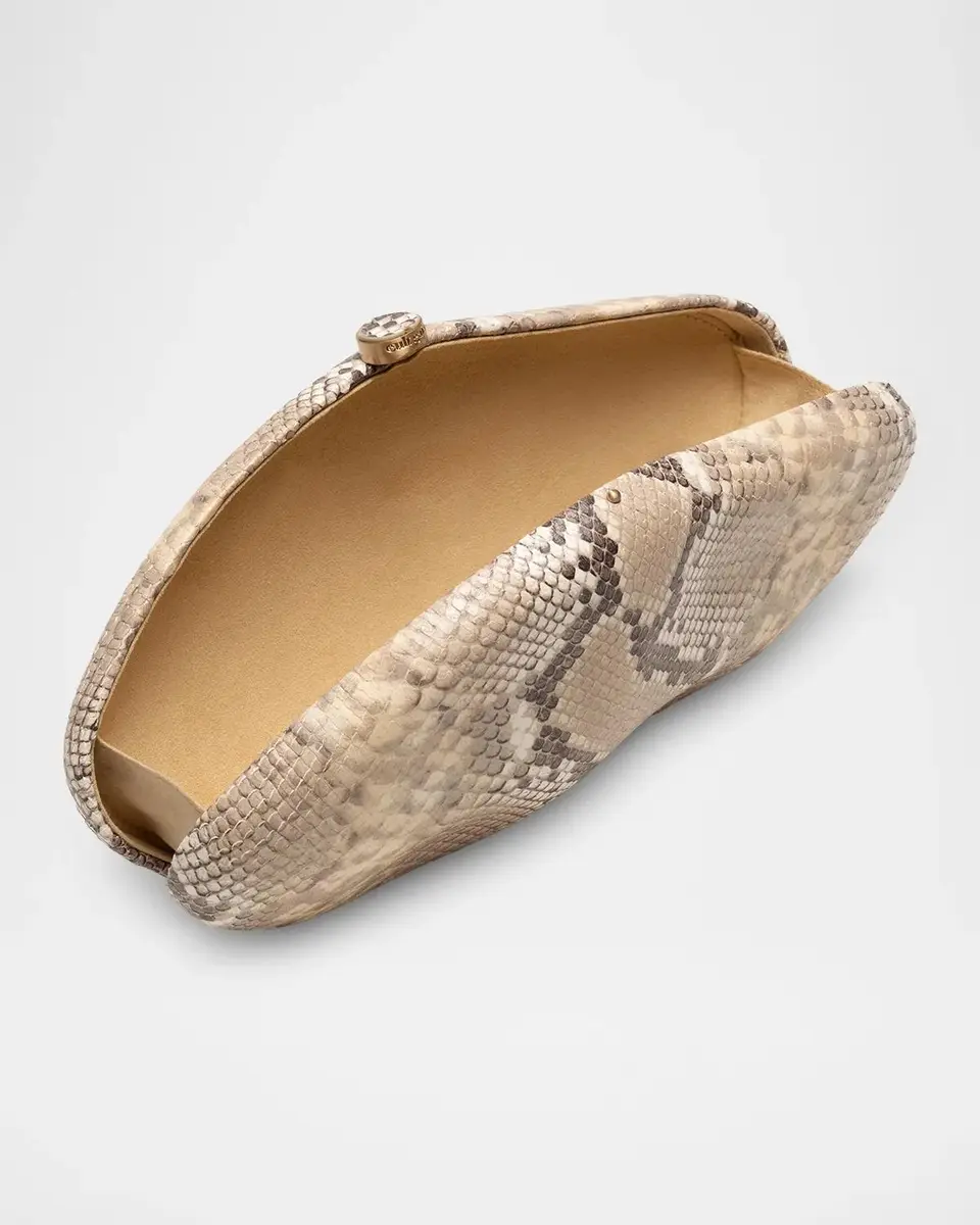 Cult Gaia The Caldera Snakeskin-Print Leather Clutch Bag | Thumbnail 4 Cult Gaia The Caldera Snakeskin-Print Leather Clutch Bag | Thumbnail 4