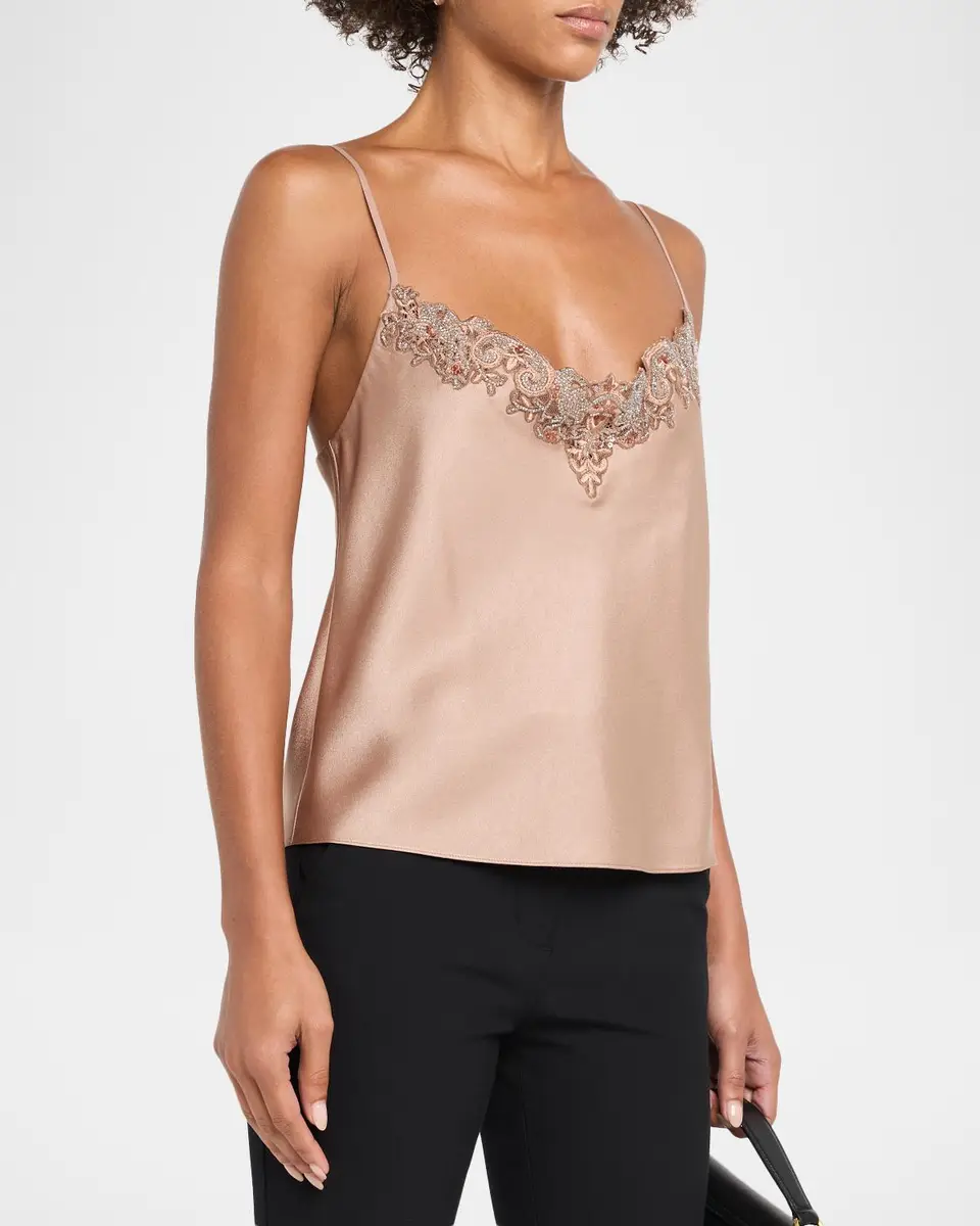 Kobi Halperin Lace-Accented Silk Top | Thumbnail 4