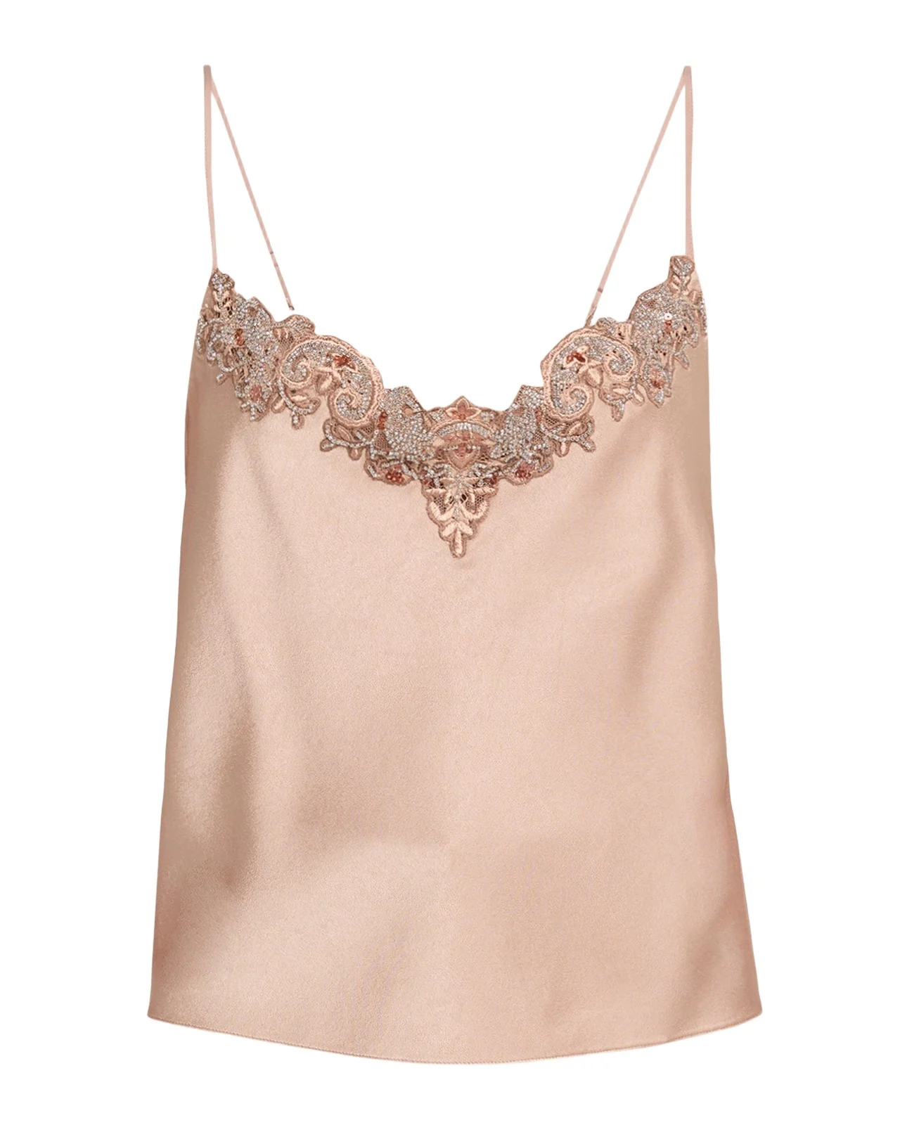 Lace-Accented Silk Top Lace-Accented Silk Top
