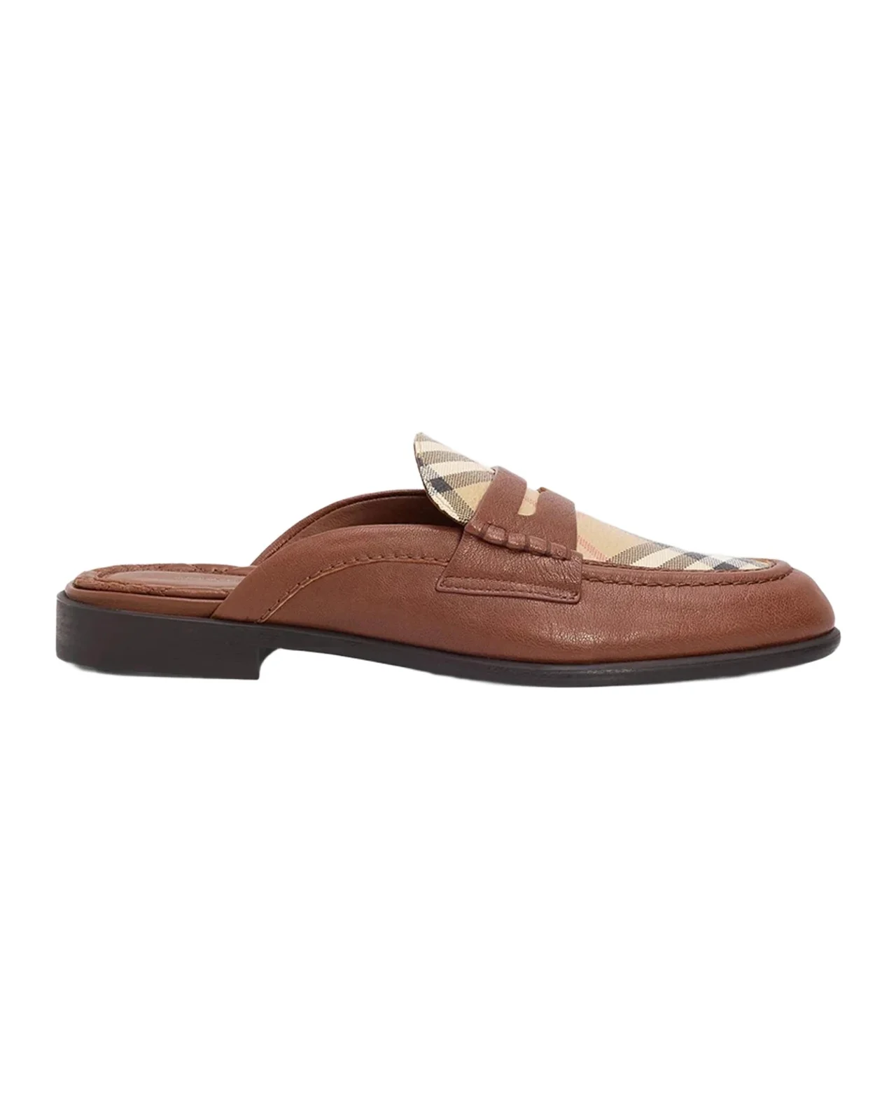 Burberry Opal Leather Penny Loafer Mules
