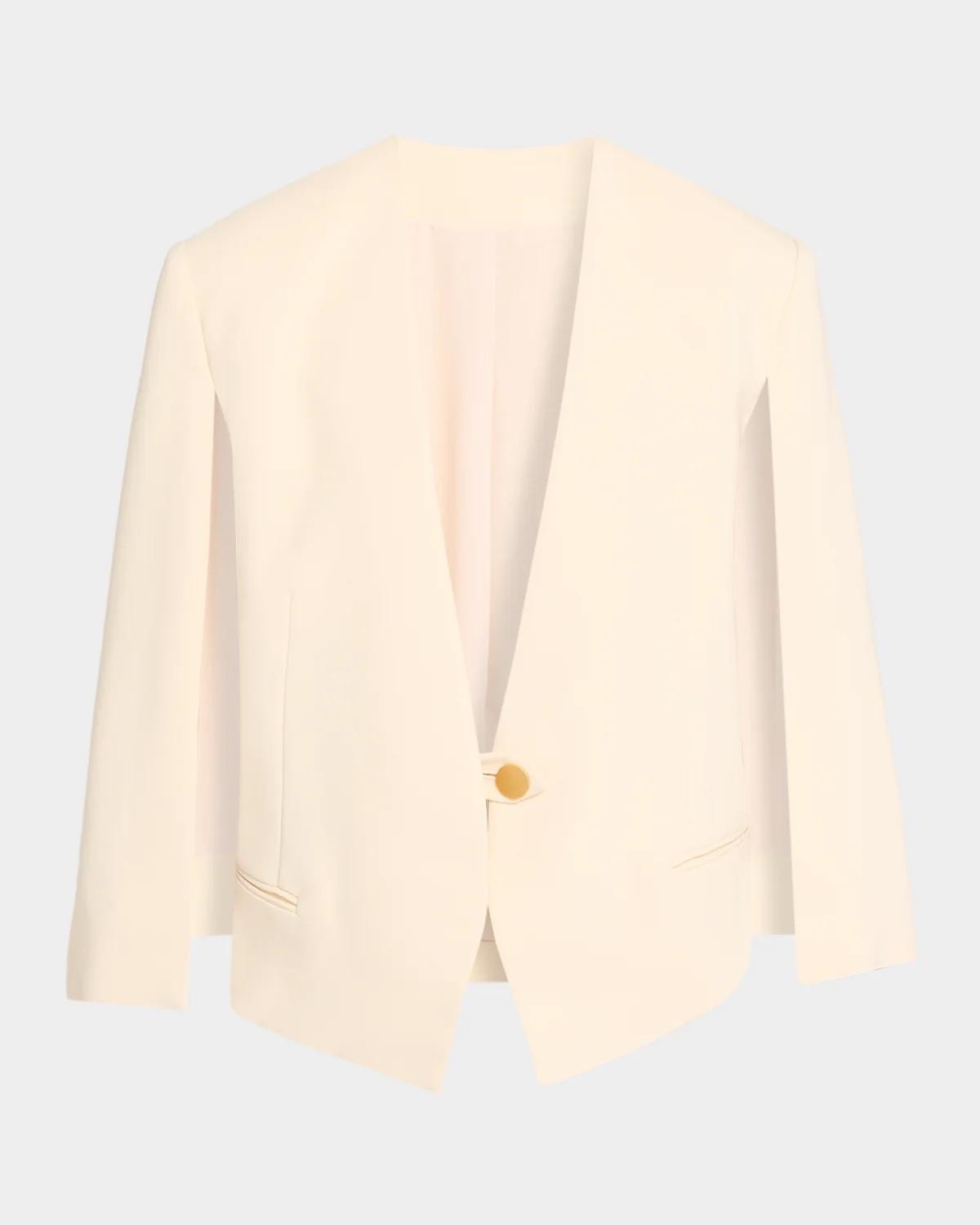 Alberta Ferretti Single-Breasted Slit Sleeve Tailored Jacket