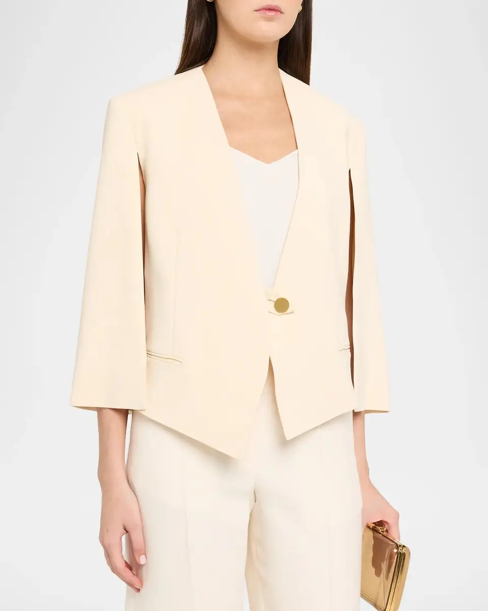 Alberta Ferretti Single-Breasted Slit Sleeve Tailored Jacket | Thumbnail 4 Alberta Ferretti Single-Breasted Slit Sleeve Tailored Jacket | Thumbnail 4