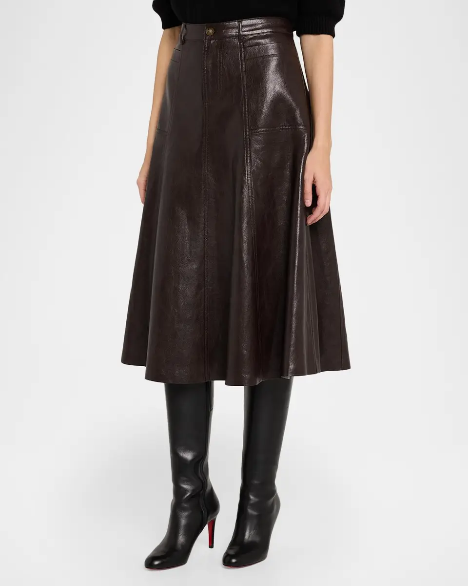 Kobi Halperin Ellen Faux-Leather Midi Skirt | Thumbnail 4 Kobi Halperin Ellen Faux-Leather Midi Skirt | Thumbnail 4