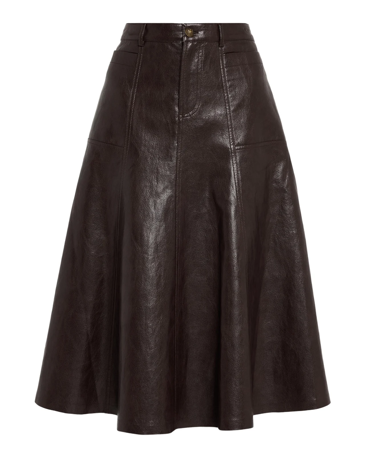Ellen Faux-Leather Midi Skirt