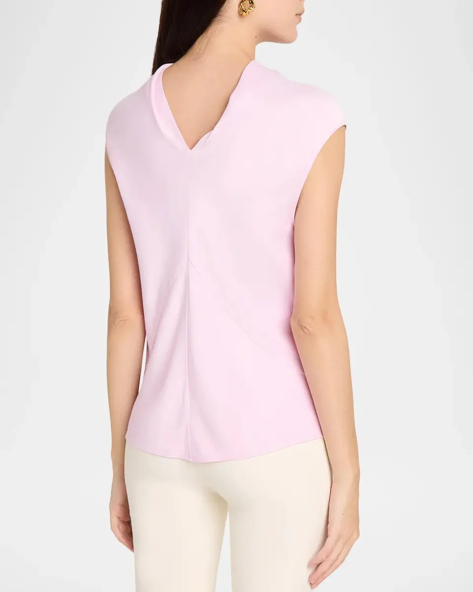 Alberta Ferretti Cowl-Neck Satin Cap-Sleeve Top | Thumbnail 3 Alberta Ferretti Cowl-Neck Satin Cap-Sleeve Top | Thumbnail 3