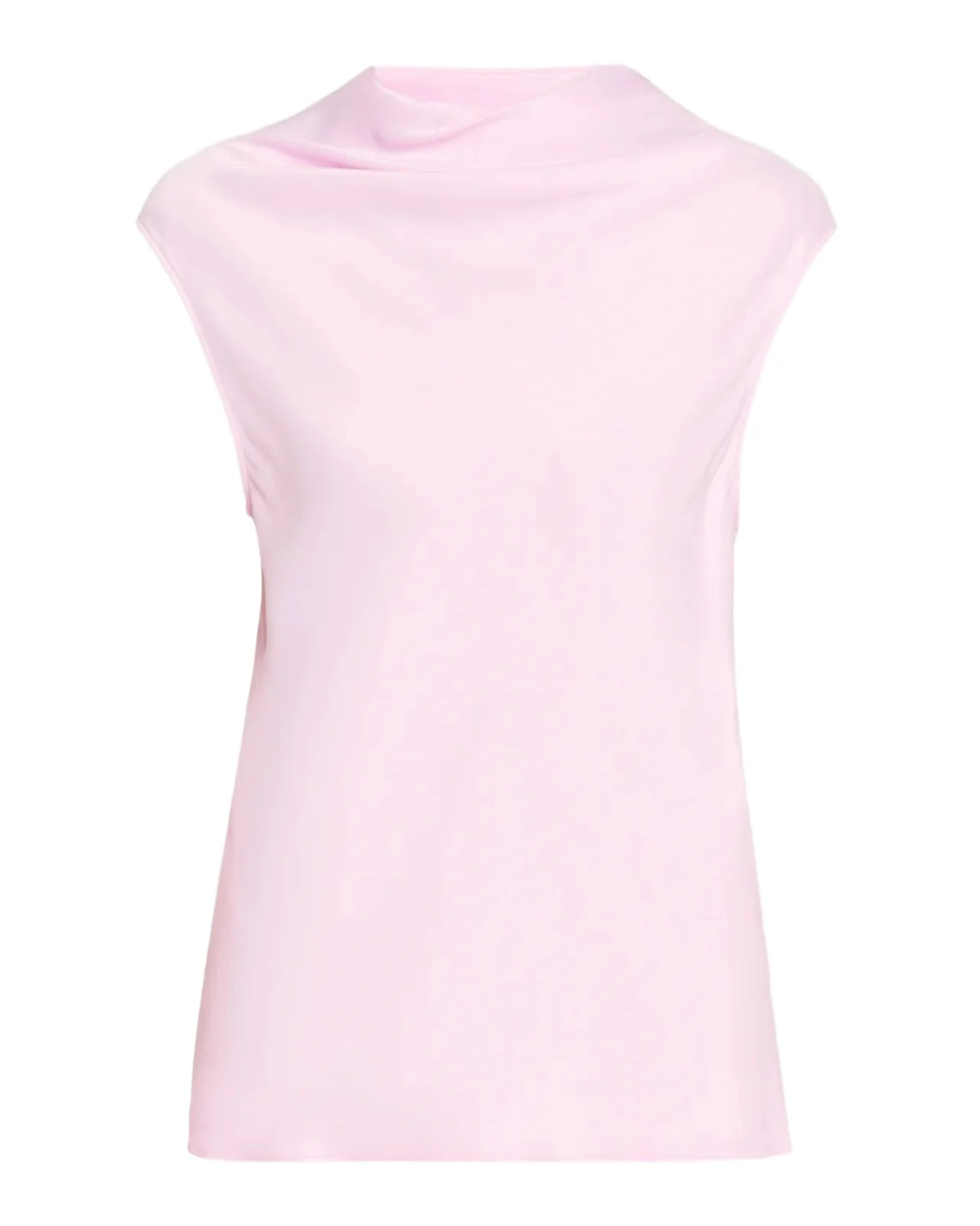 Alberta Ferretti Cowl-Neck Satin Cap-Sleeve Top