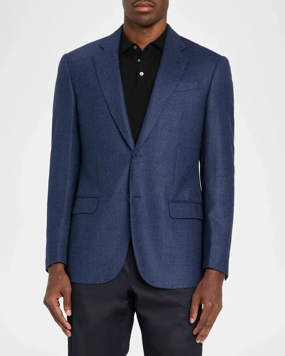 Emporio Armani Men's G Line Wool Jacquard Single-Breasted Sport Coat | Thumbnail 4 Emporio Armani Men's G Line Wool Jacquard Single-Breasted Sport Coat | Thumbnail 4
