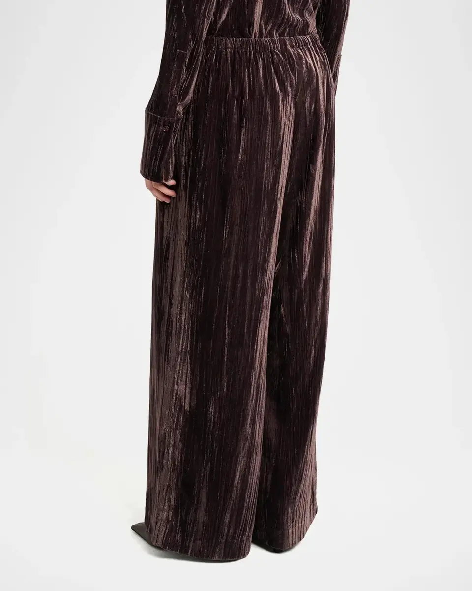 Proenza Schouler White Label Meadow Crushed-Velvet Straight-Leg Pants | Thumbnail 3 Proenza Schouler White Label Meadow Crushed-Velvet Straight-Leg Pants | Thumbnail 3