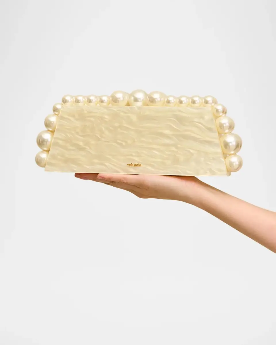 Cult Gaia Eos Lungo Pearlized Acrylic Clutch Bag | Thumbnail 2 Cult Gaia Eos Lungo Pearlized Acrylic Clutch Bag | Thumbnail 2