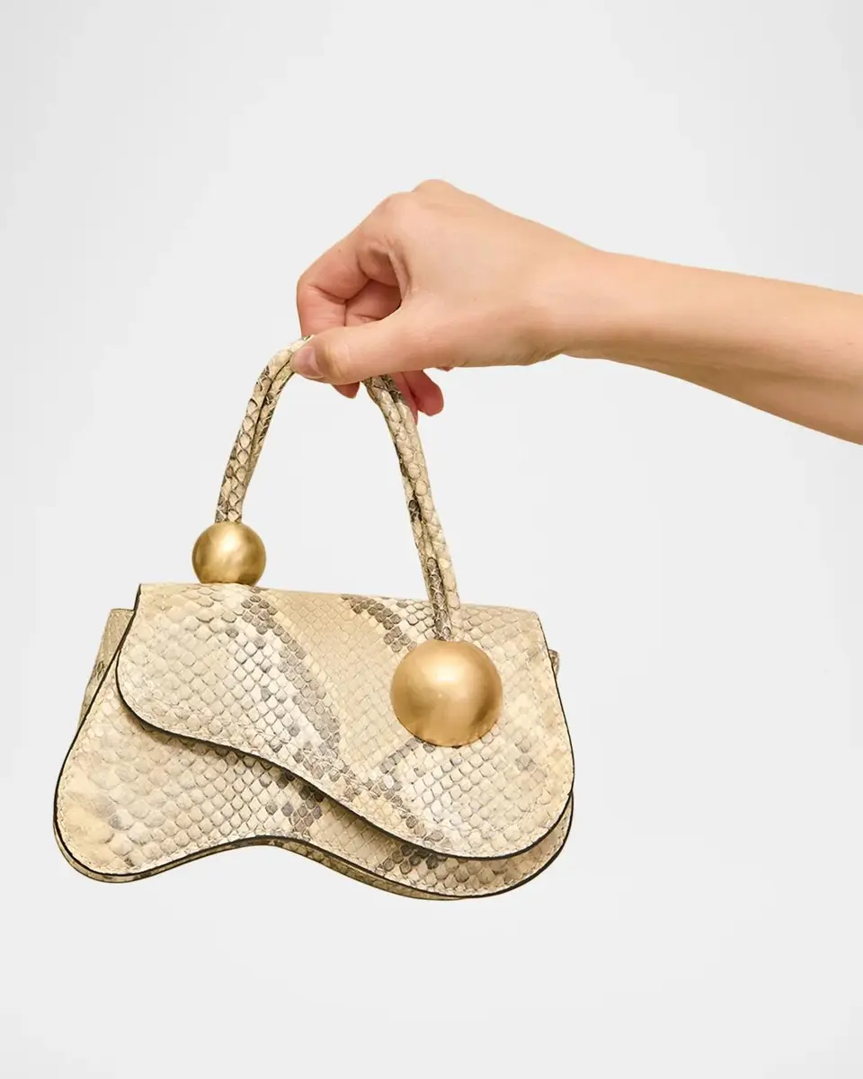 Cult Gaia Kazia Nano Python-Print Leather Crossbody Bag | Thumbnail 2 Cult Gaia Kazia Nano Python-Print Leather Crossbody Bag | Thumbnail 2