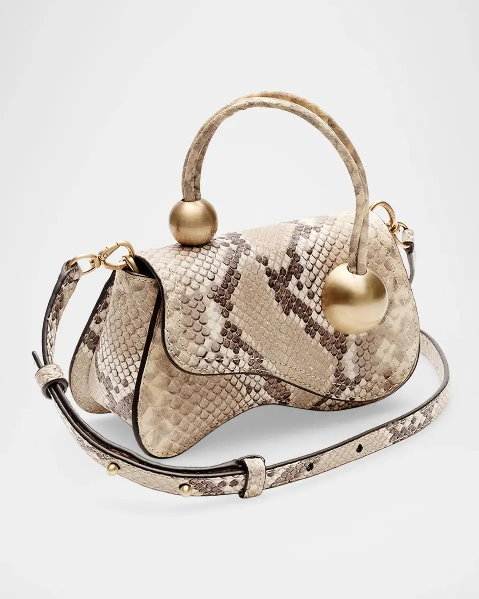 Cult Gaia Kazia Nano Python-Print Leather Crossbody Bag | Thumbnail 3 Cult Gaia Kazia Nano Python-Print Leather Crossbody Bag | Thumbnail 3