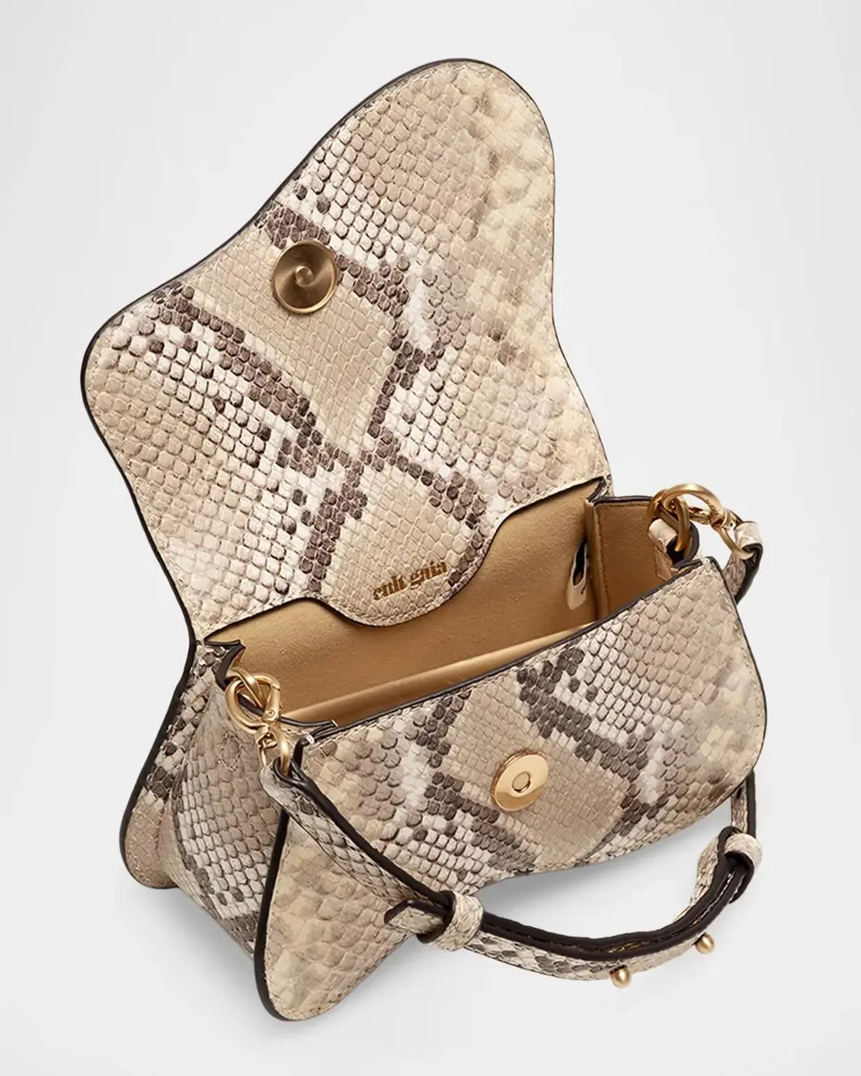 Cult Gaia Kazia Nano Python-Print Leather Crossbody Bag | Thumbnail 4 Cult Gaia Kazia Nano Python-Print Leather Crossbody Bag | Thumbnail 4