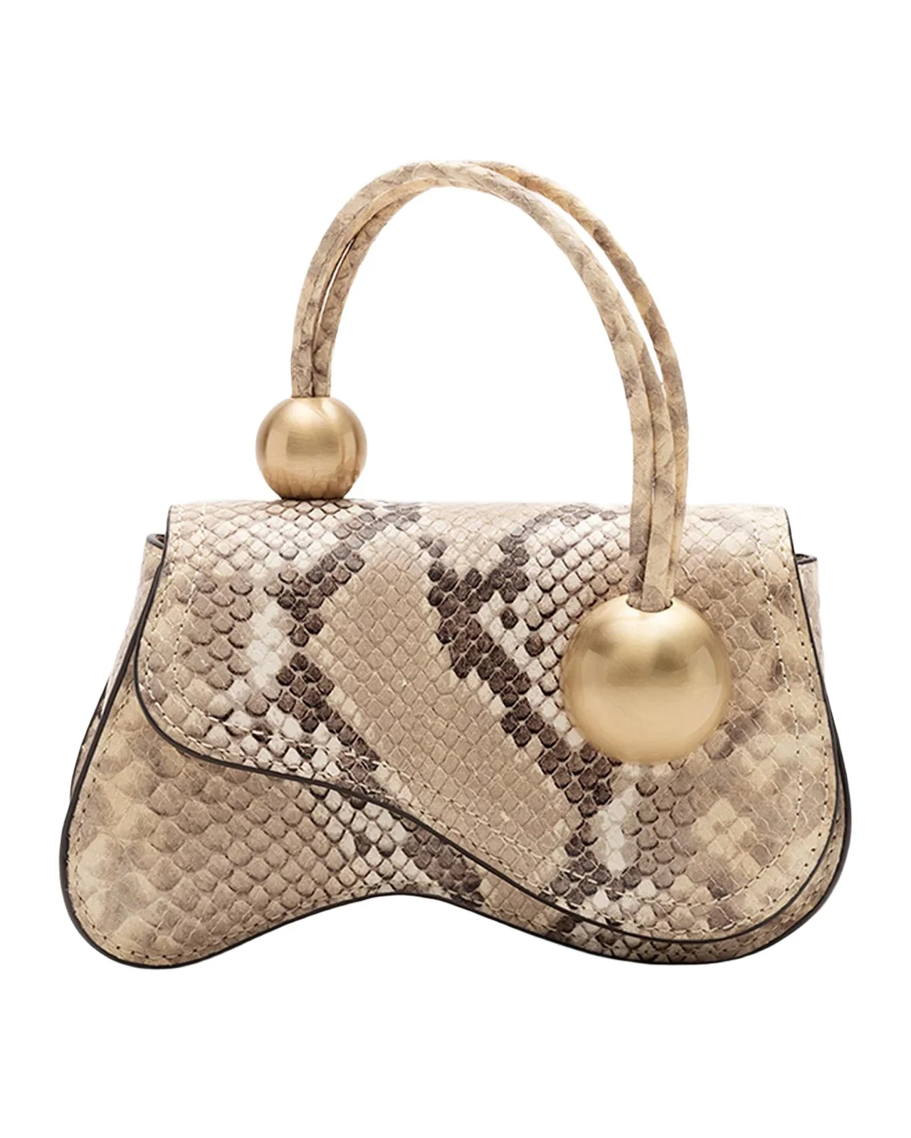 Kazia Nano Python-Print Leather Crossbody Bag Kazia Nano Python-Print Leather Crossbody Bag