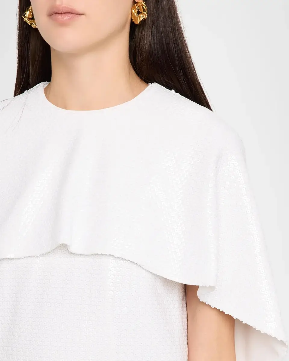Alberta Ferretti Sequined High-Low Capelet Top | Thumbnail 5 Alberta Ferretti Sequined High-Low Capelet Top | Thumbnail 5