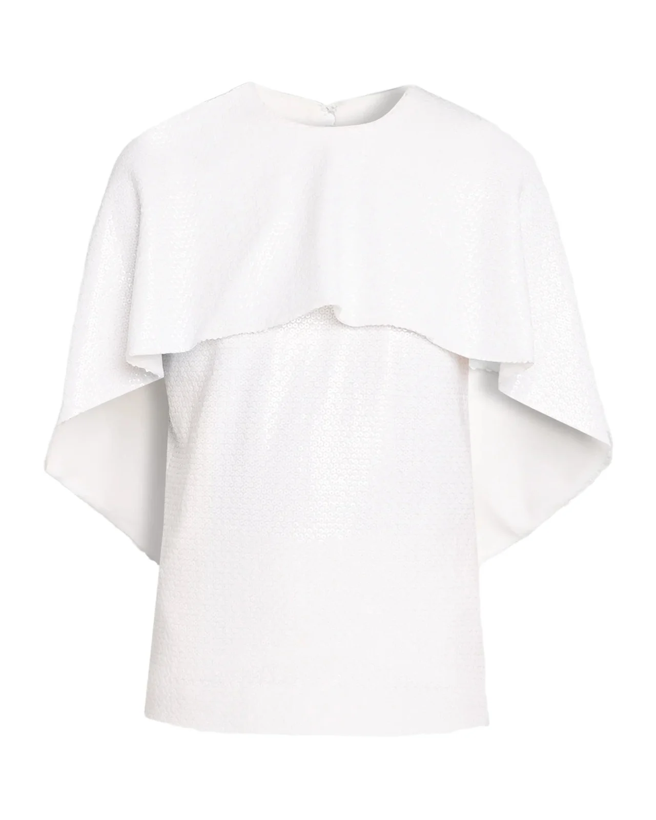 Alberta Ferretti Sequined High-Low Capelet Top
