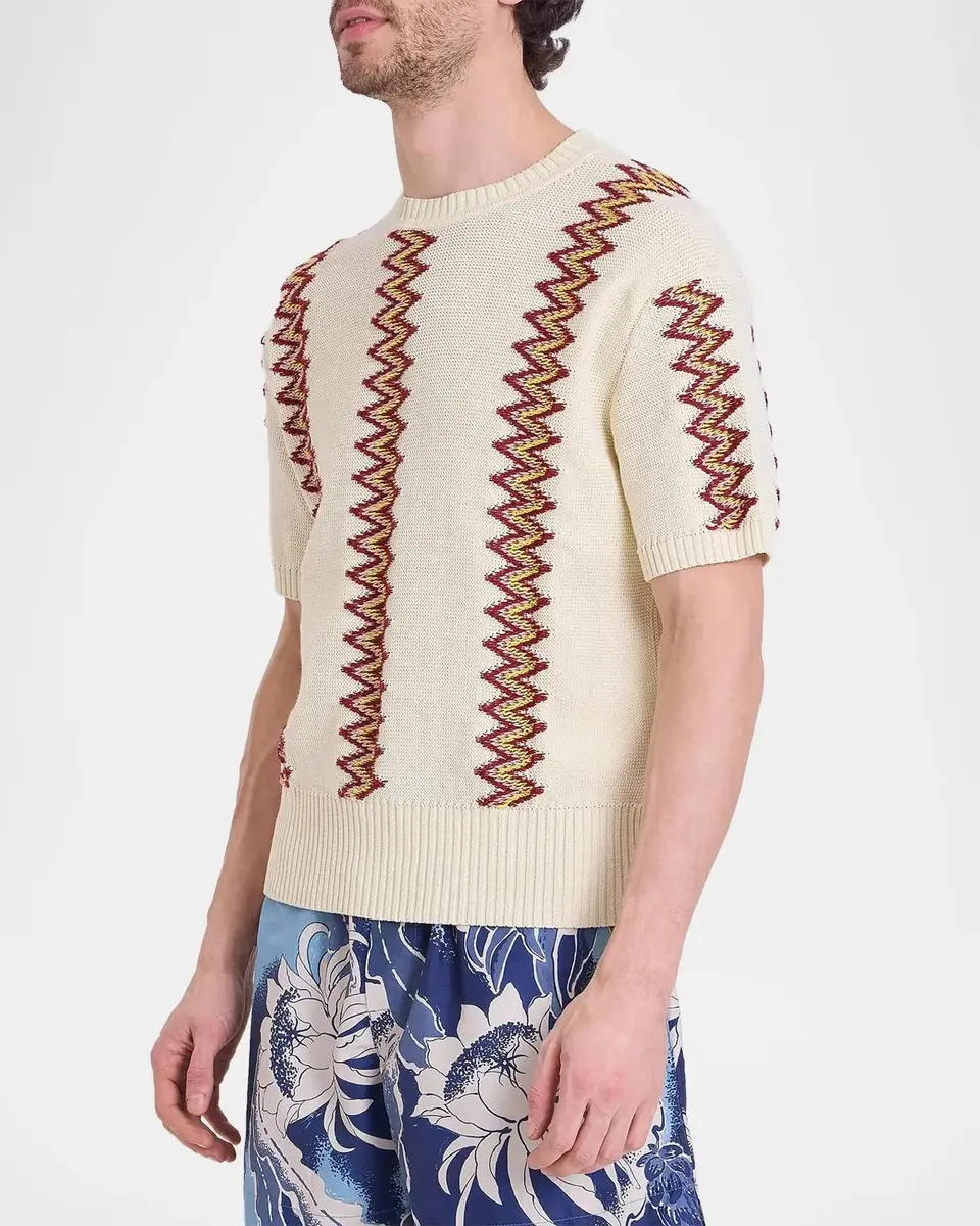 JW Anderson Chevron Knit Cotton Sweater | Thumbnail 4 JW Anderson Chevron Knit Cotton Sweater | Thumbnail 4