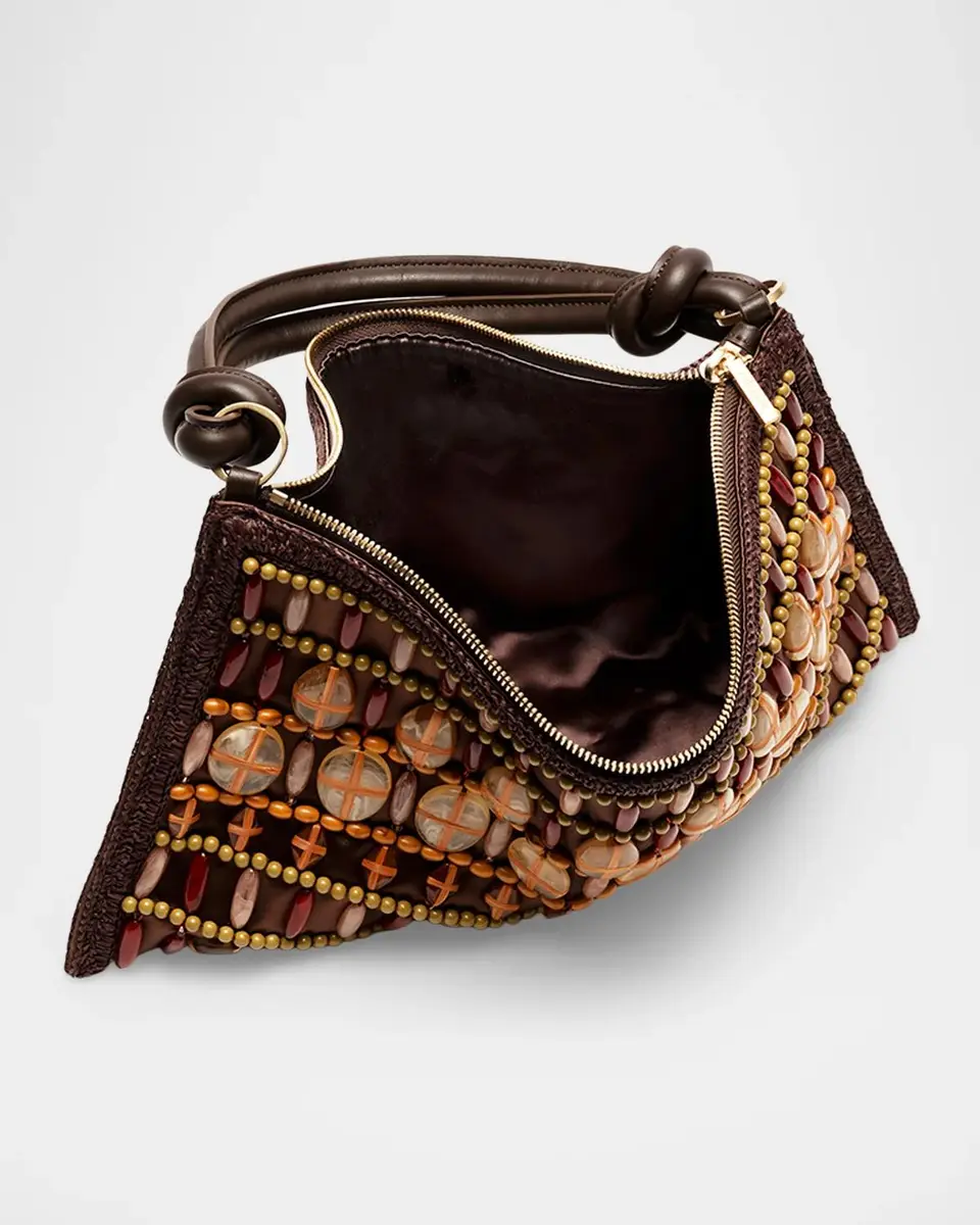 Cult Gaia Hera Mini Beaded Satin Shoulder Bag | Thumbnail 3