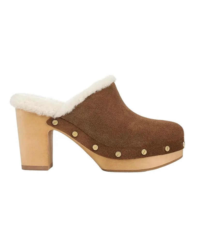 95mm Larken Shearling-Lined Suede Clogs 95mm Larken Shearling-Lined Suede Clogs