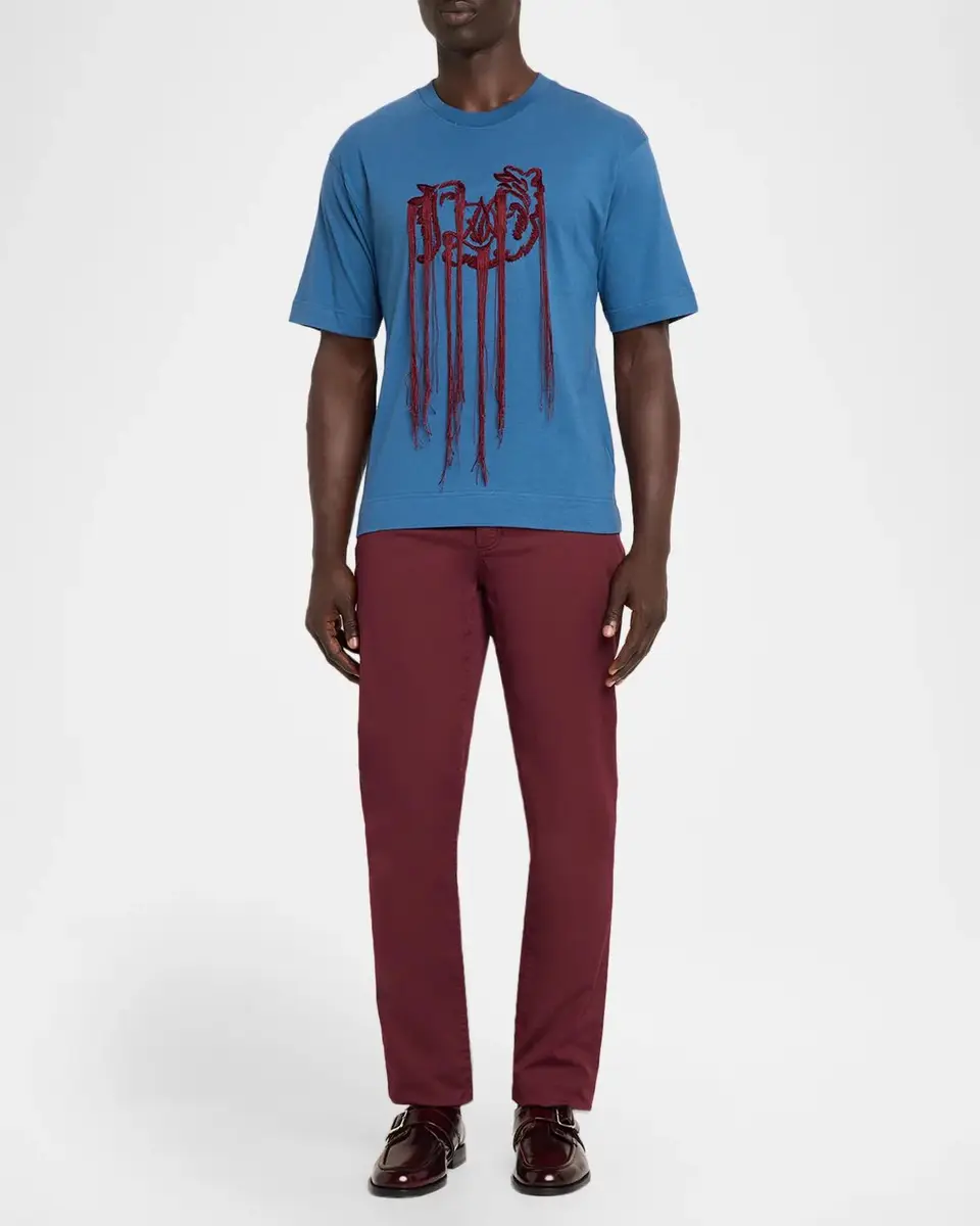 Dries Van Noten Embroidered Cotton Crewneck T-Shirt | Thumbnail 2 Dries Van Noten Embroidered Cotton Crewneck T-Shirt | Thumbnail 2