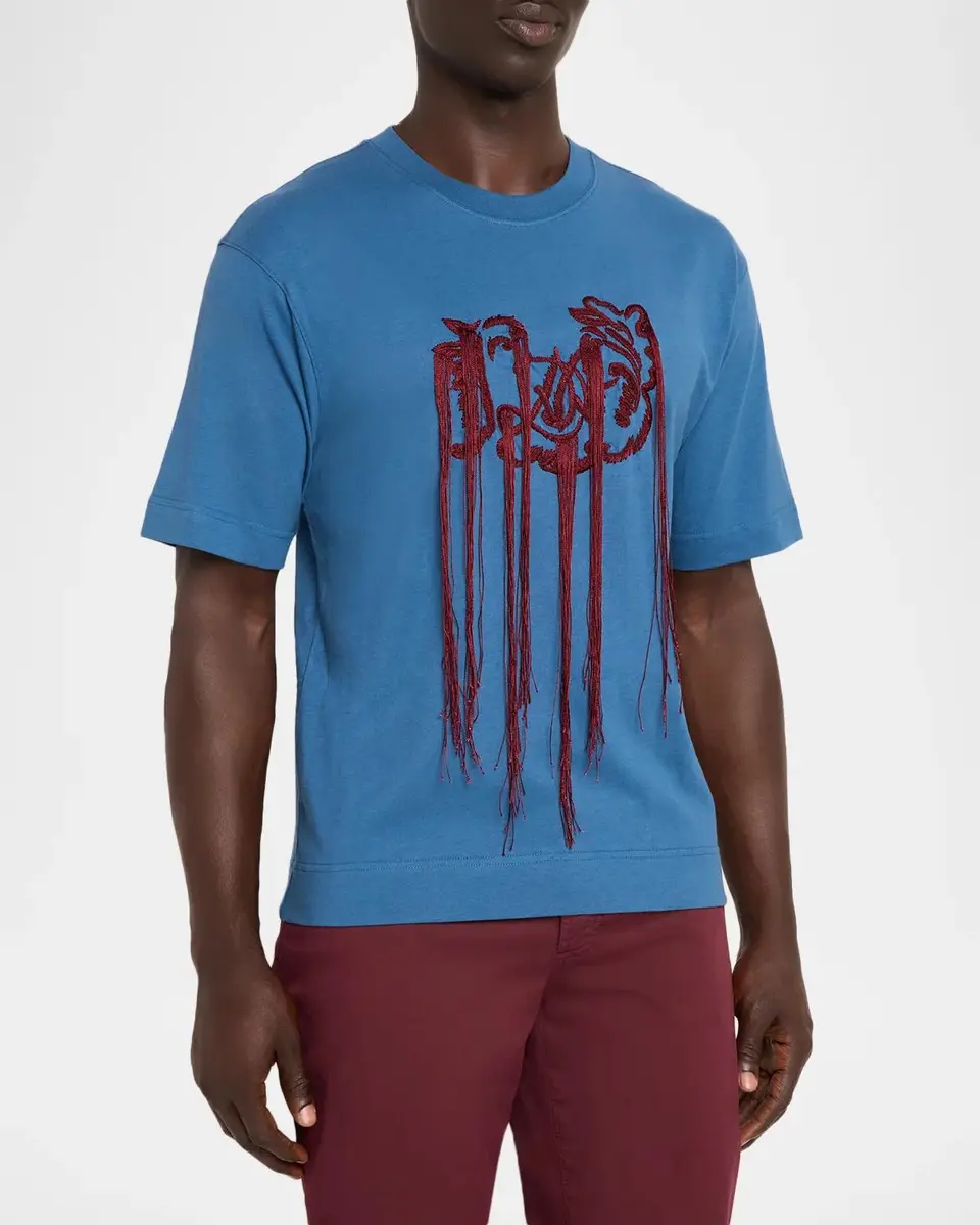 Dries Van Noten Embroidered Cotton Crewneck T-Shirt | Thumbnail 4 Dries Van Noten Embroidered Cotton Crewneck T-Shirt | Thumbnail 4