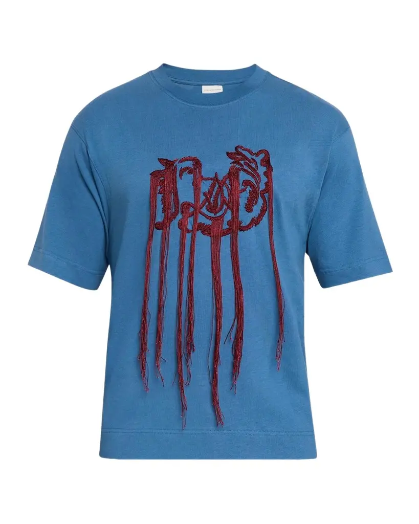 Dries Van Noten Embroidered Cotton Crewneck T-Shirt