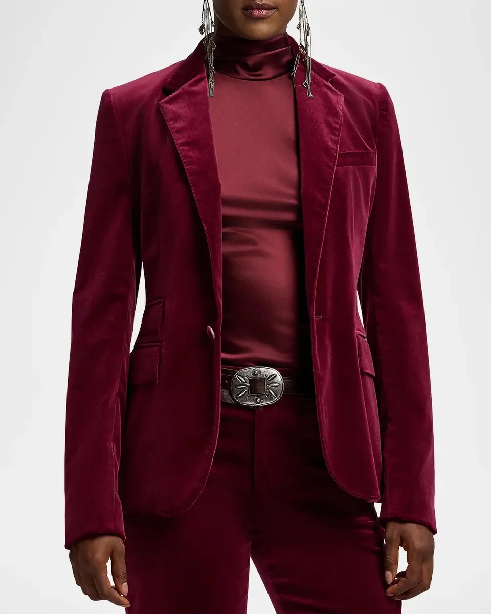 Ralph Lauren Collection Parker Stretch Velvet Jacket | Thumbnail 4