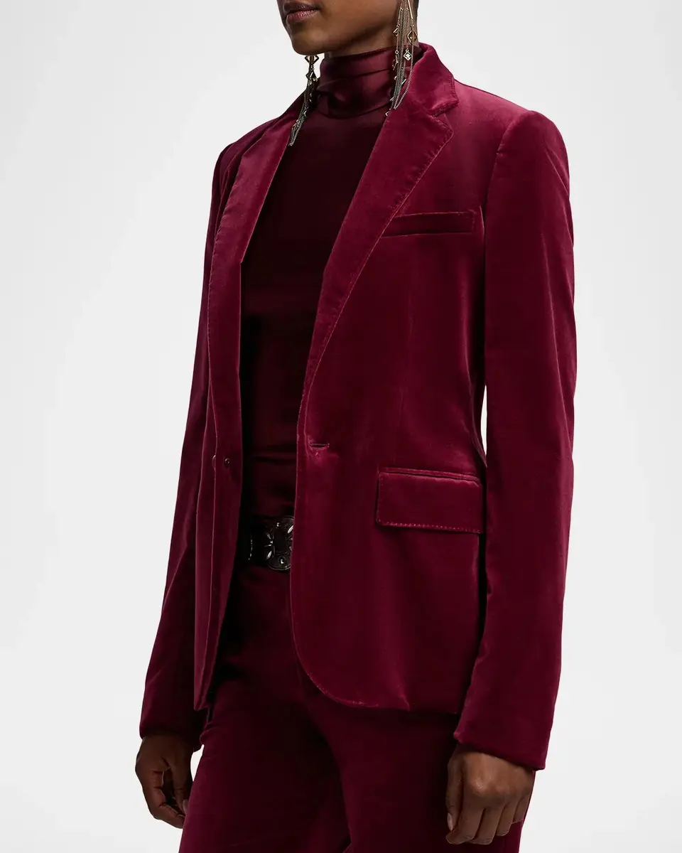 Ralph Lauren Collection Parker Stretch Velvet Jacket | Thumbnail 6