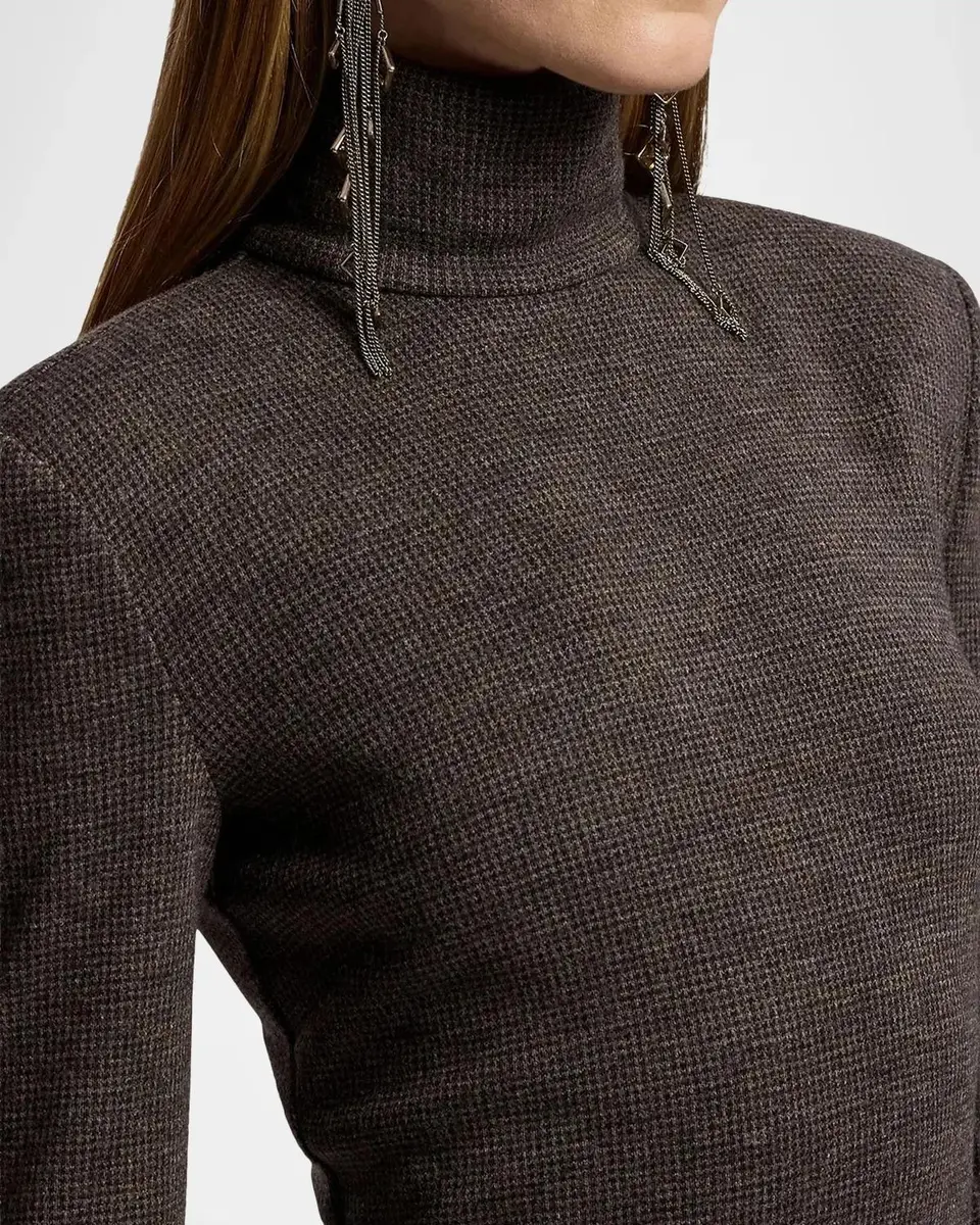 Ralph Lauren Collection Emmerson Turtleneck Tick-Weave Jersey Midi Day Dress | Thumbnail 5 Ralph Lauren Collection Emmerson Turtleneck Tick-Weave Jersey Midi Day Dress | Thumbnail 5