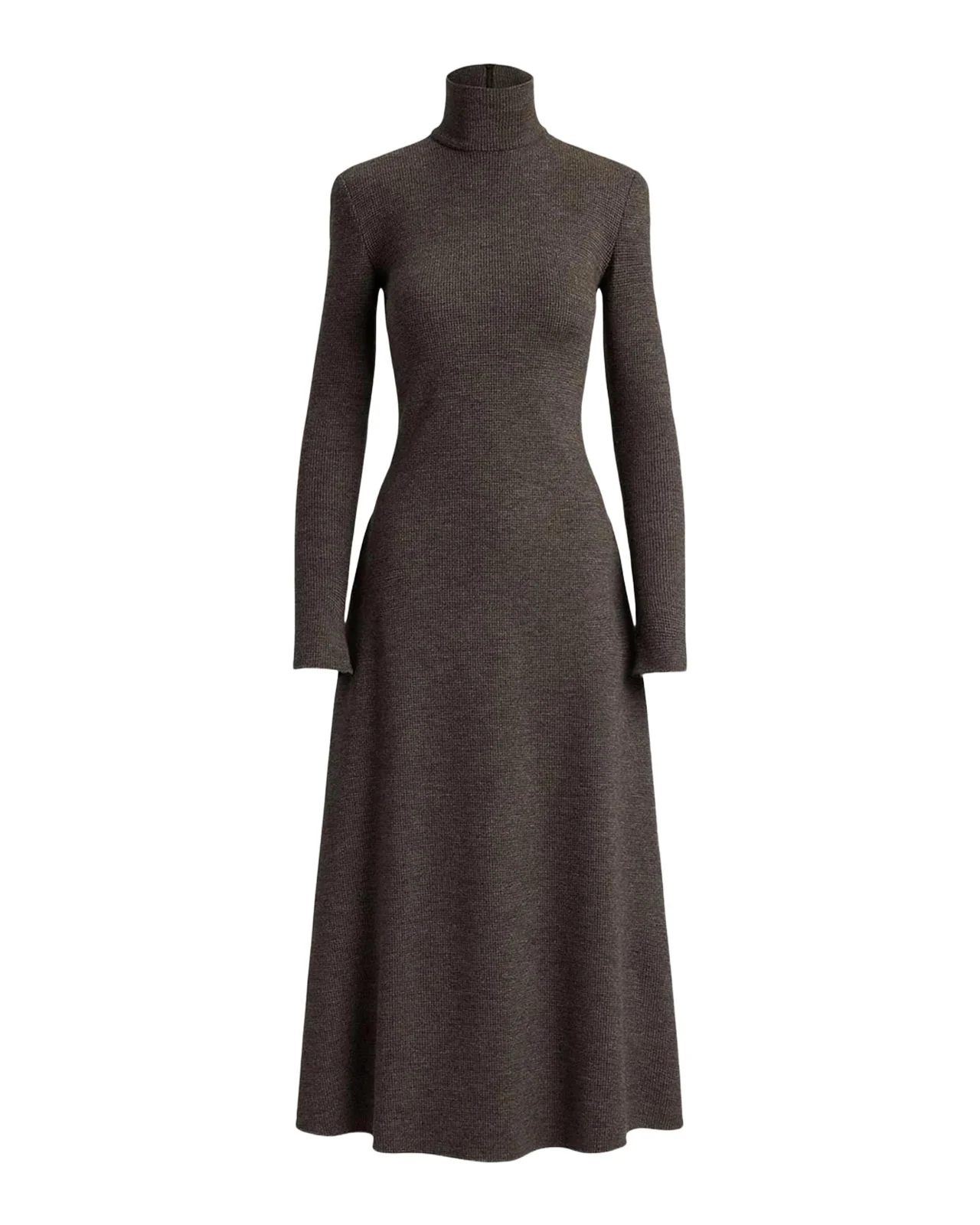 Ralph Lauren Collection Emmerson Turtleneck Tick-Weave Jersey Midi Day Dress