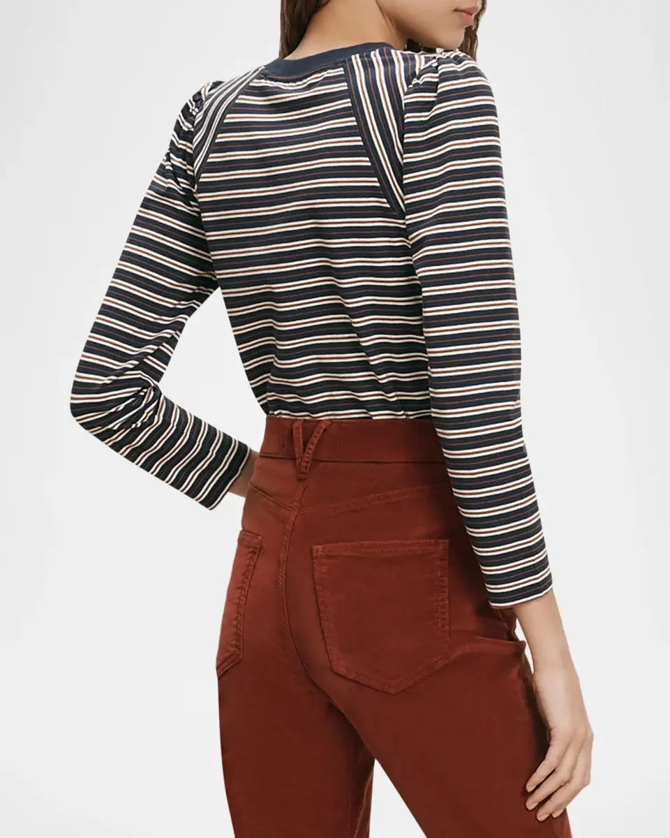 Veronica Beard Mason Striped Crewneck Baseball T-Shirt | Thumbnail 3