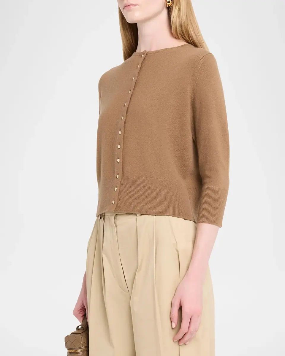 Vince Metal Button Wool-Cashmere Cardigan | Thumbnail 4 Vince Metal Button Wool-Cashmere Cardigan | Thumbnail 4
