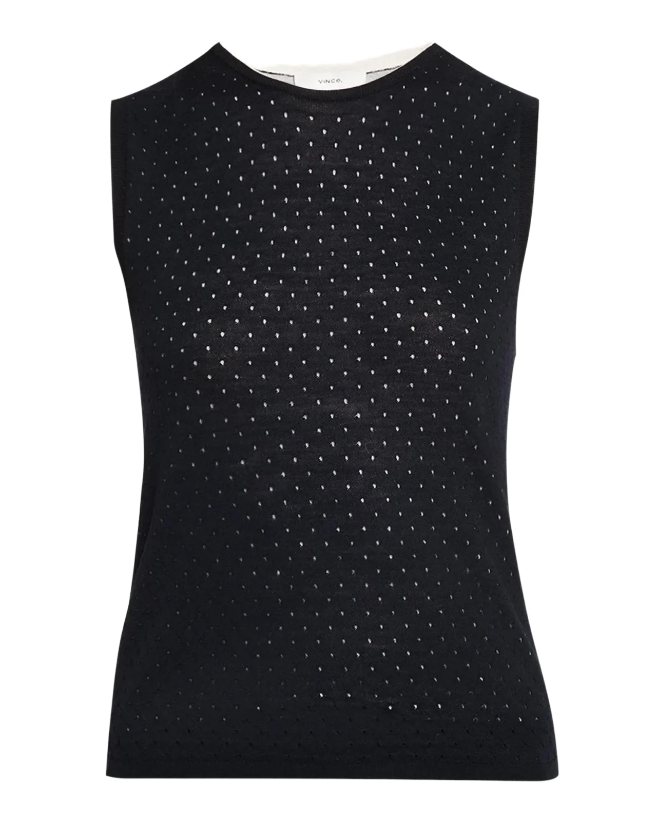 Dotted Wool-Blend Shell Top