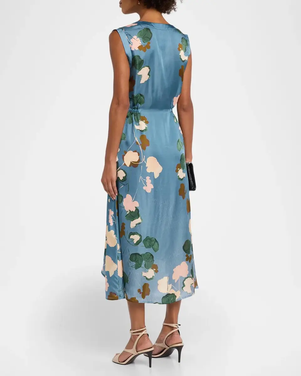 Johnny Was Axelle Floral Satin Midi Dress | Thumbnail 3 Johnny Was Axelle Floral Satin Midi Dress | Thumbnail 3