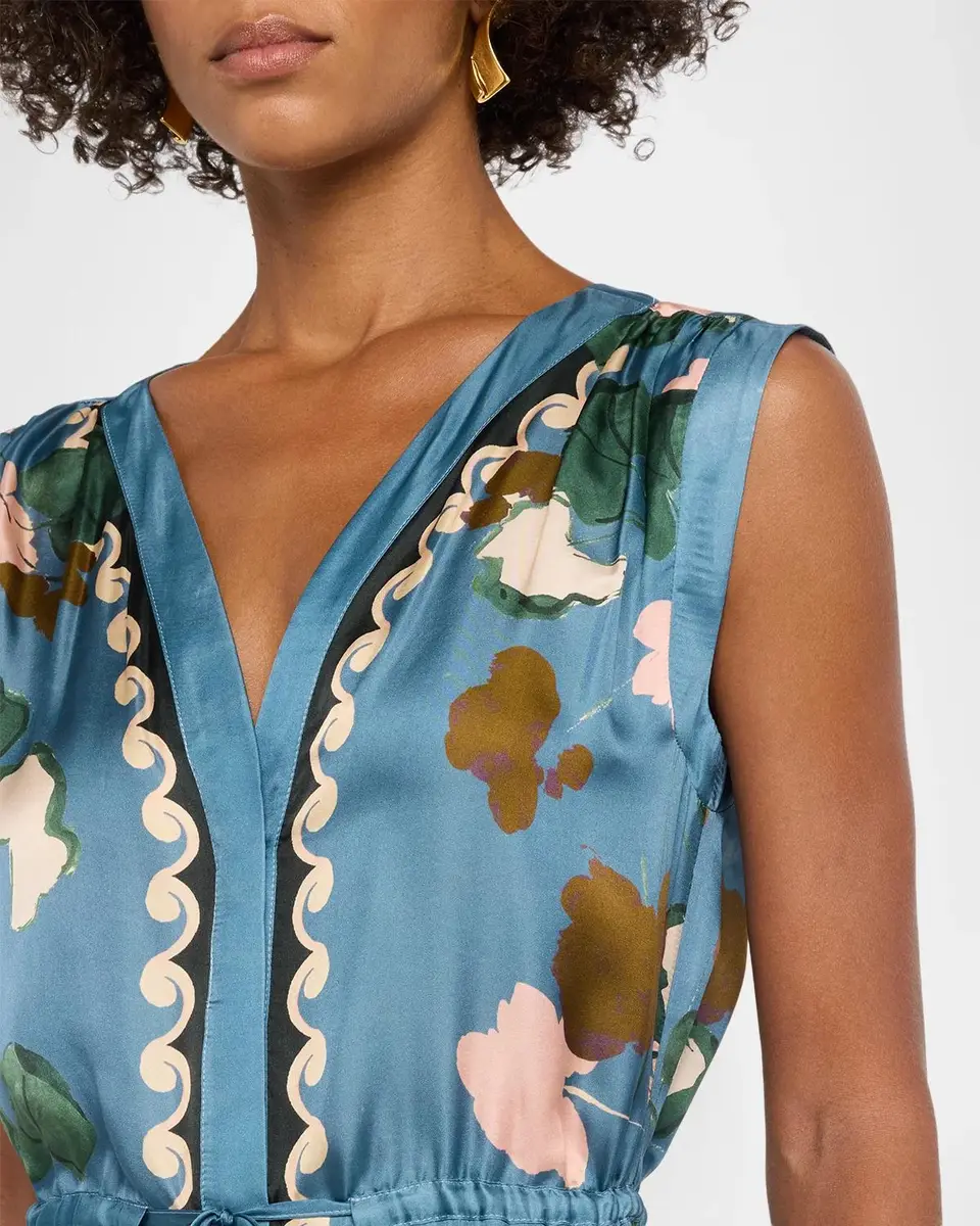 Johnny Was Axelle Floral Satin Midi Dress | Thumbnail 4 Johnny Was Axelle Floral Satin Midi Dress | Thumbnail 4