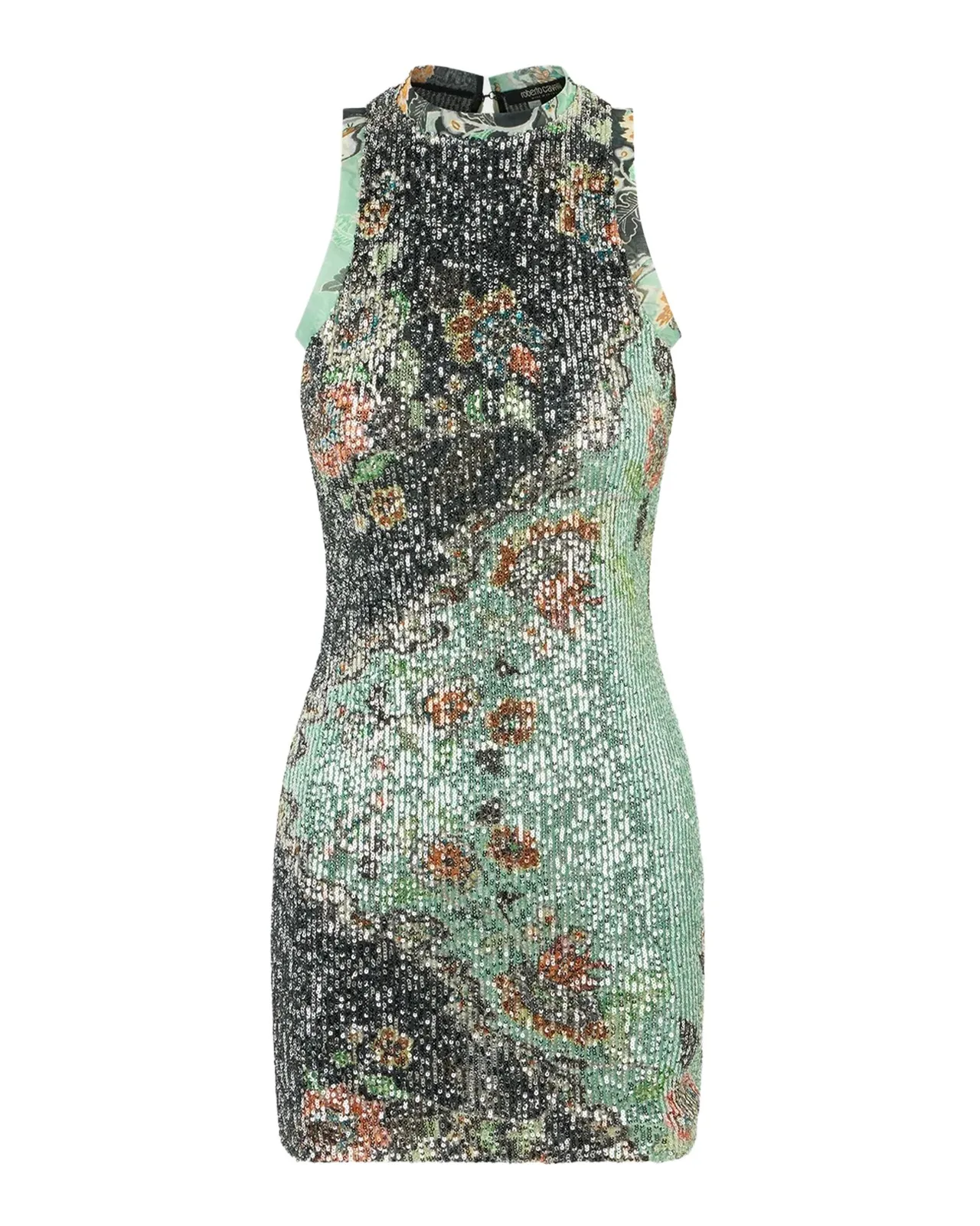 Sleeveless Floral Sequined Stretch Mini Dress Sleeveless Floral Sequined Stretch Mini Dress