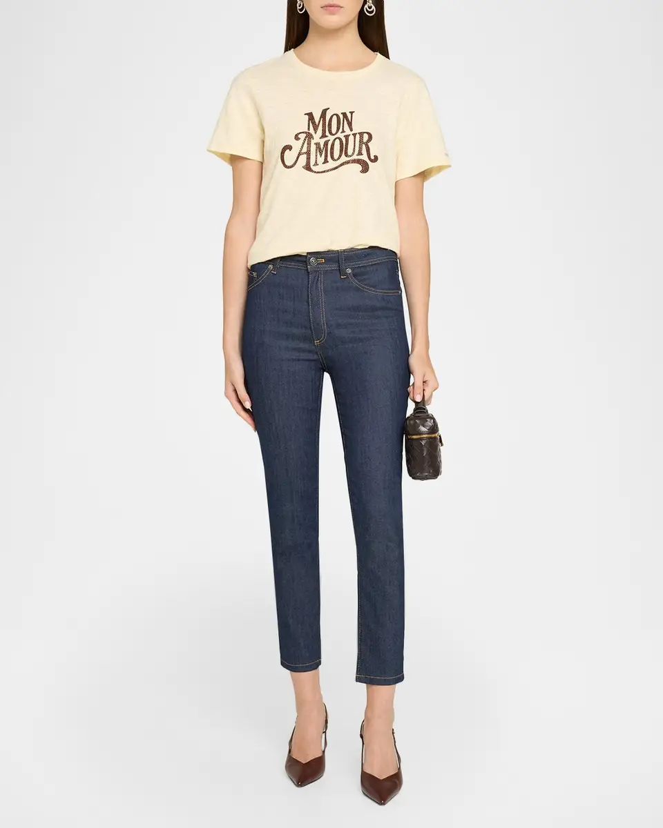 Cinq à Sept Mon Amour Embellished Graphic Cotton T-shirt | Thumbnail 2 Cinq à Sept Mon Amour Embellished Graphic Cotton T-shirt | Thumbnail 2