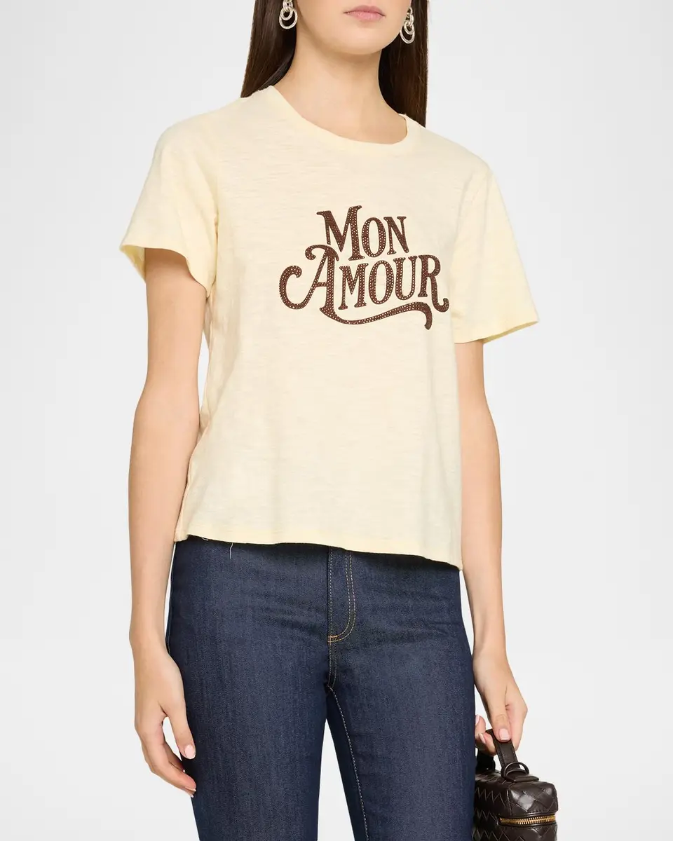 Cinq à Sept Mon Amour Embellished Graphic Cotton T-shirt | Thumbnail 4 Cinq à Sept Mon Amour Embellished Graphic Cotton T-shirt | Thumbnail 4