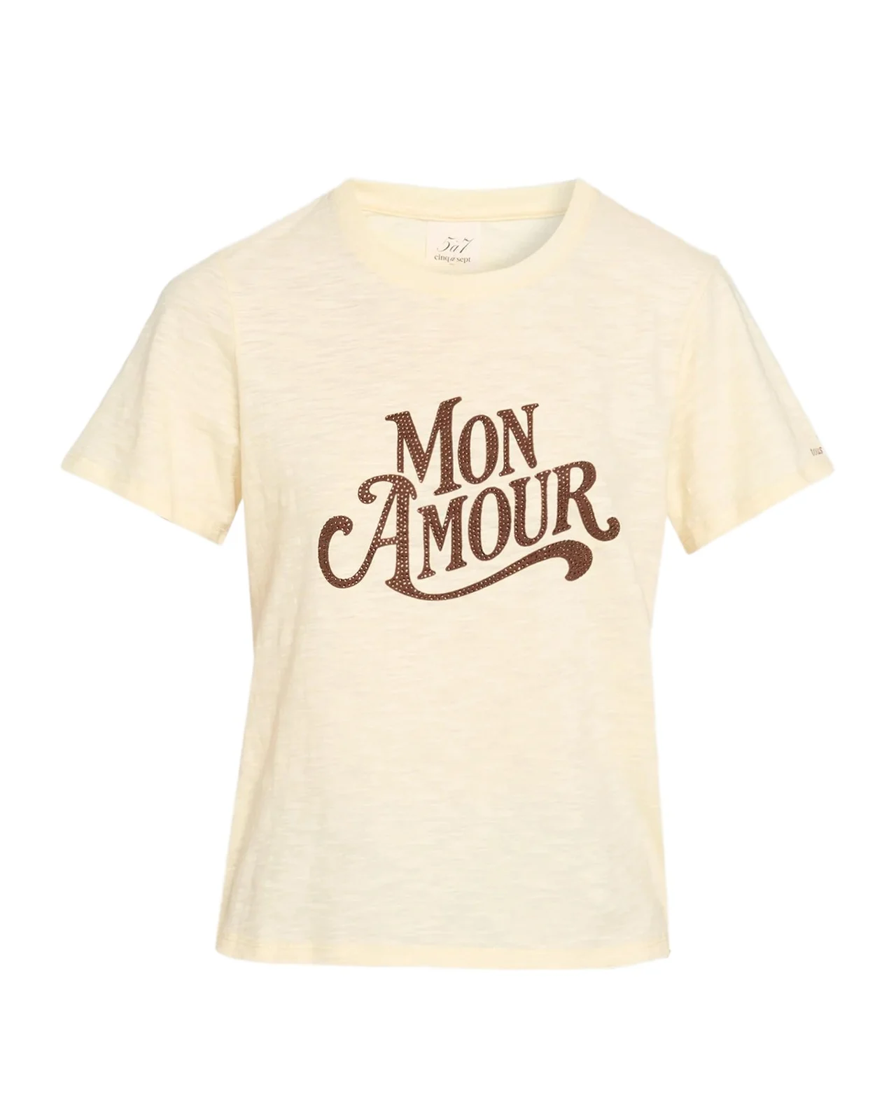 Cinq à Sept Mon Amour Embellished Graphic Cotton T-shirt