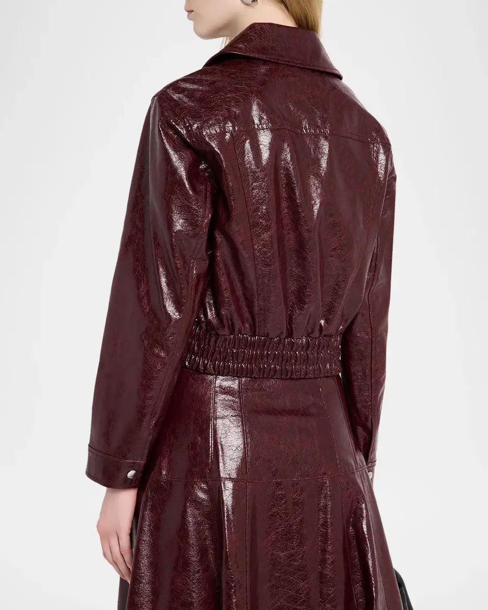 Cinq à Sept Tumbled Vegan Leather Jacket | Thumbnail 3