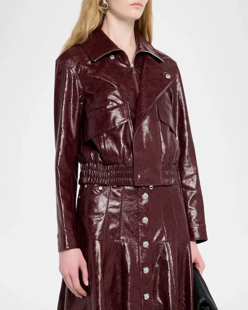 Cinq à Sept Tumbled Vegan Leather Jacket | Thumbnail 4