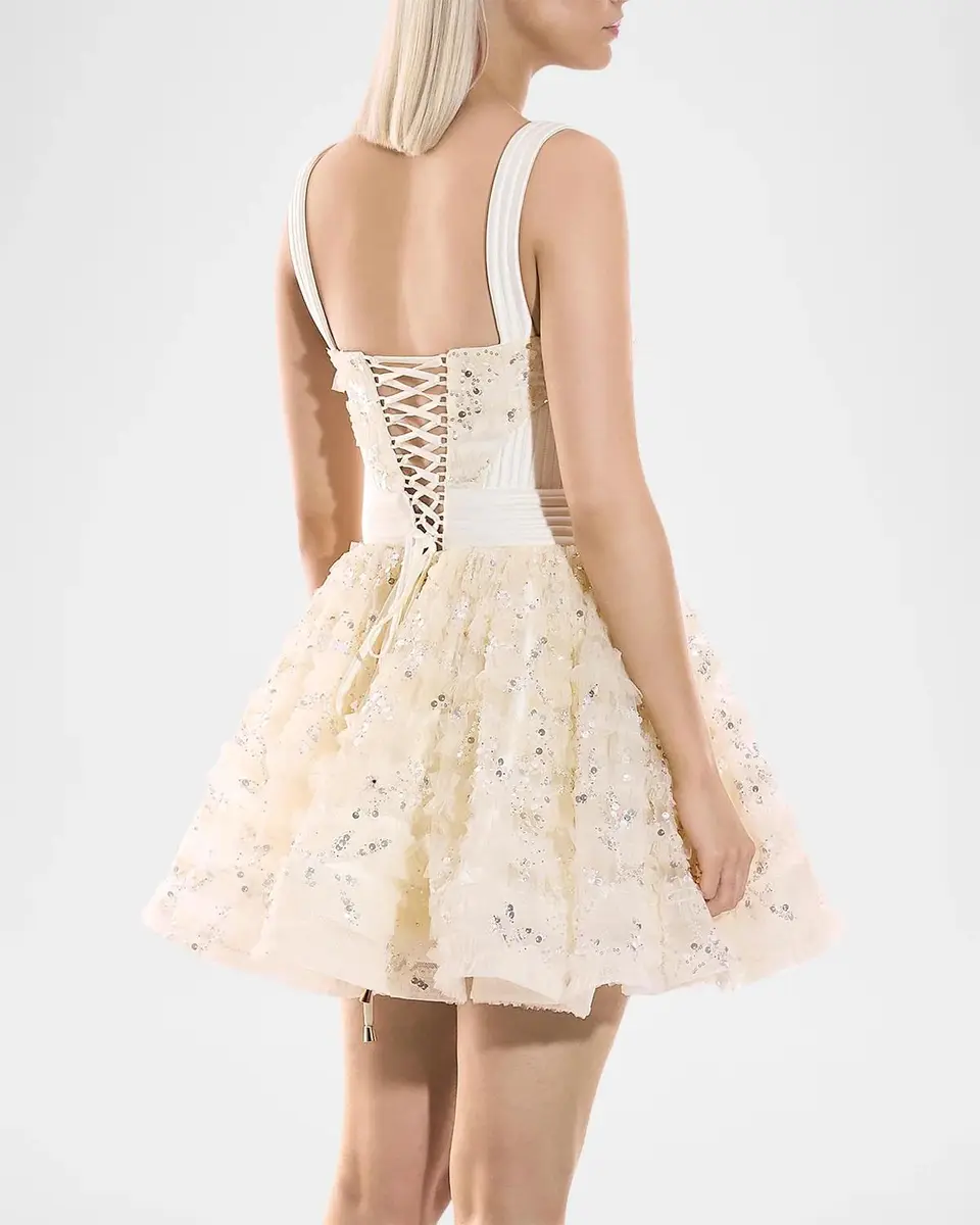 Zhivago Doll Sequin-Embellished A-Line Mini Dress | Thumbnail 3