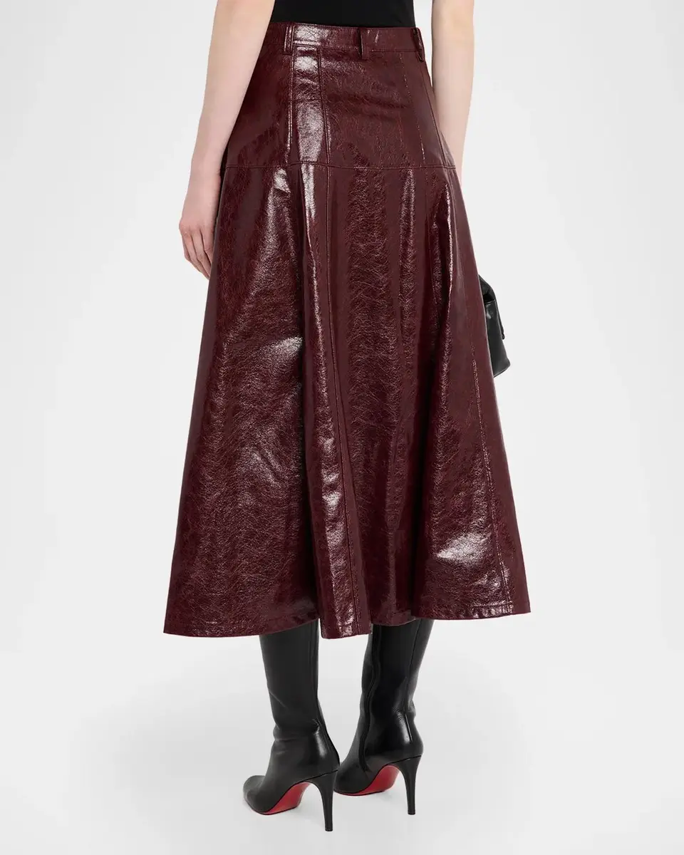 Cinq à Sept Tumbled Vegan Leather Midi Skirt | Thumbnail 3 Cinq à Sept Tumbled Vegan Leather Midi Skirt | Thumbnail 3