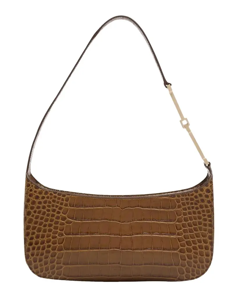 Arc Small Croc-Embossed Leather Shoulder Bag Arc Small Croc-Embossed Leather Shoulder Bag