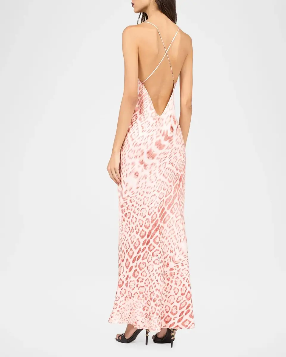 Roberto Cavalli Leopard-Print Silk Satin Backless Maxi Slip Dress | Thumbnail 2 Roberto Cavalli Leopard-Print Silk Satin Backless Maxi Slip Dress | Thumbnail 2