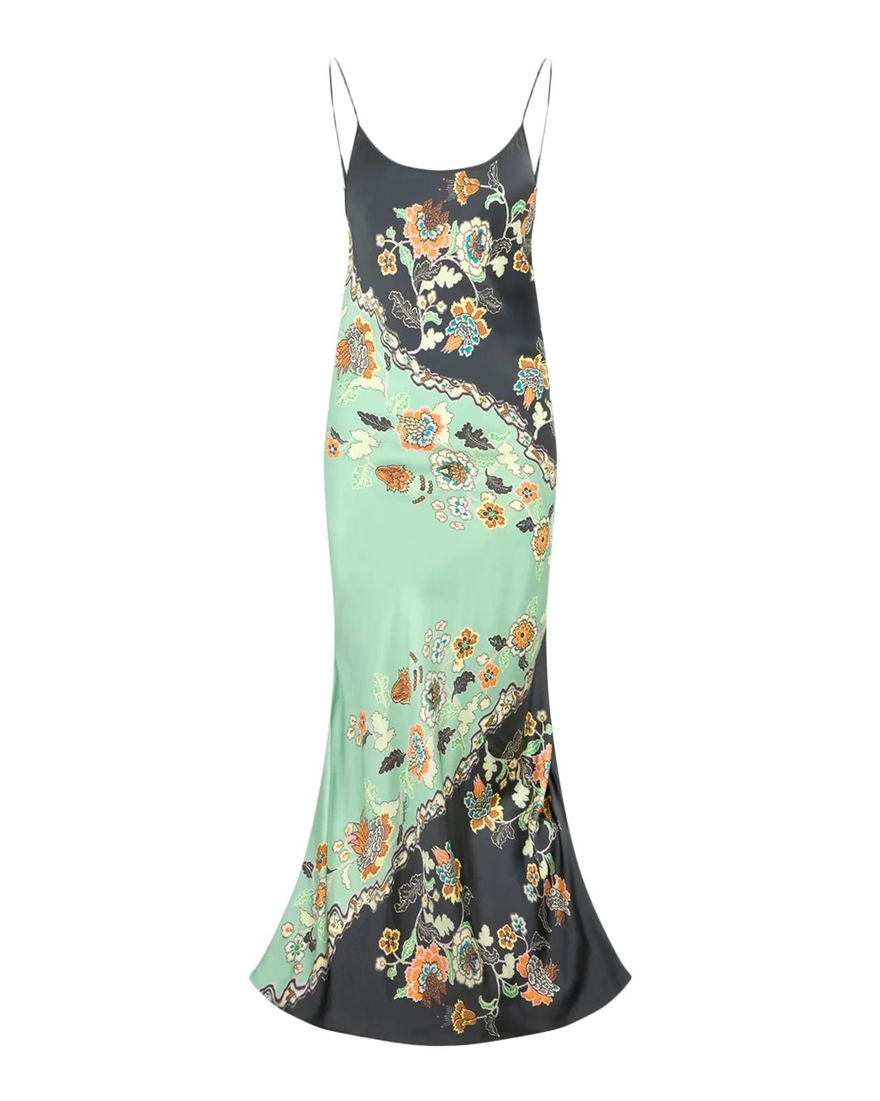 Floral Satin Backless Maxi Slip Dress Floral Satin Backless Maxi Slip Dress