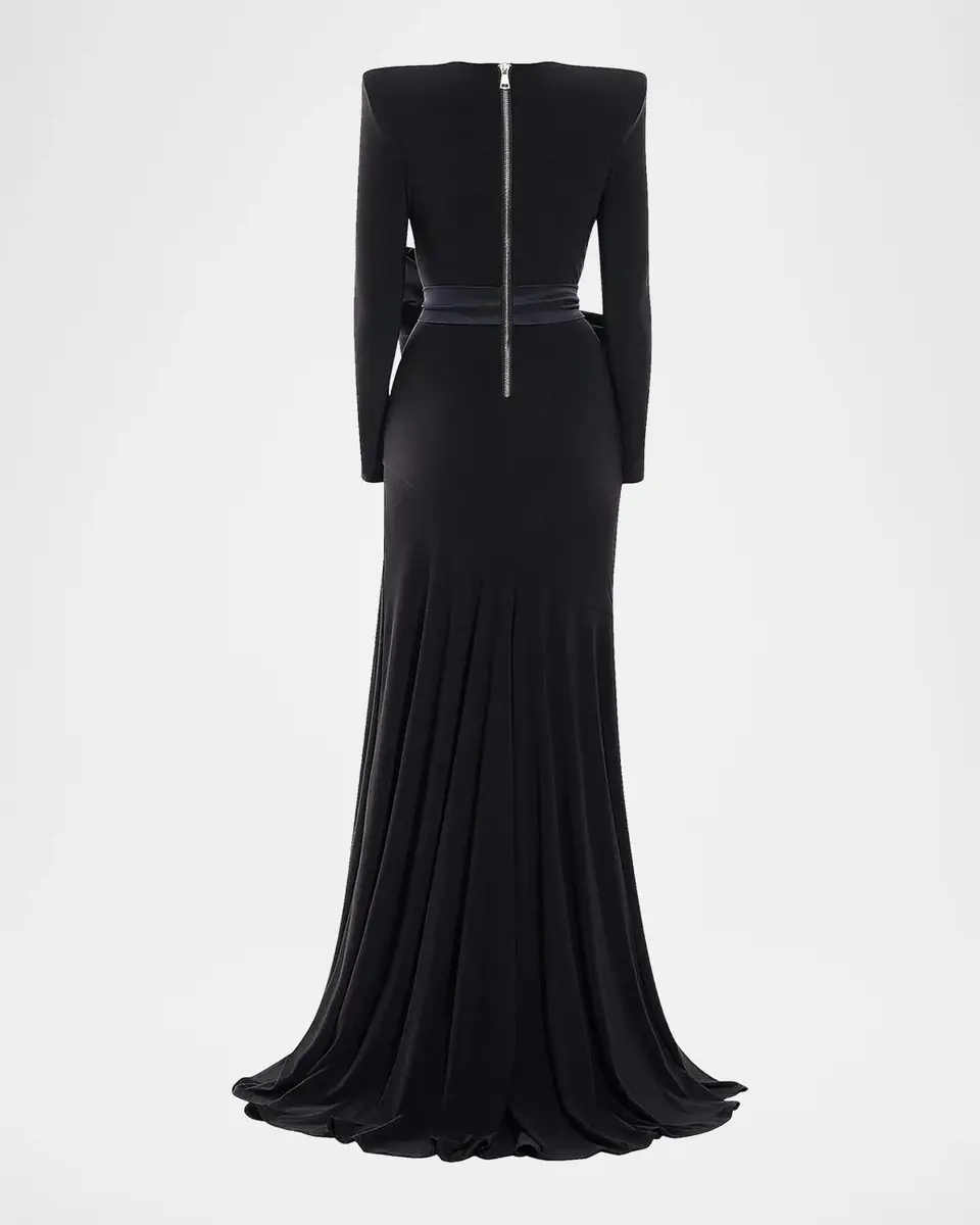 Zhivago Portrait Of A Siren Bow Jersey Gown | Thumbnail 5