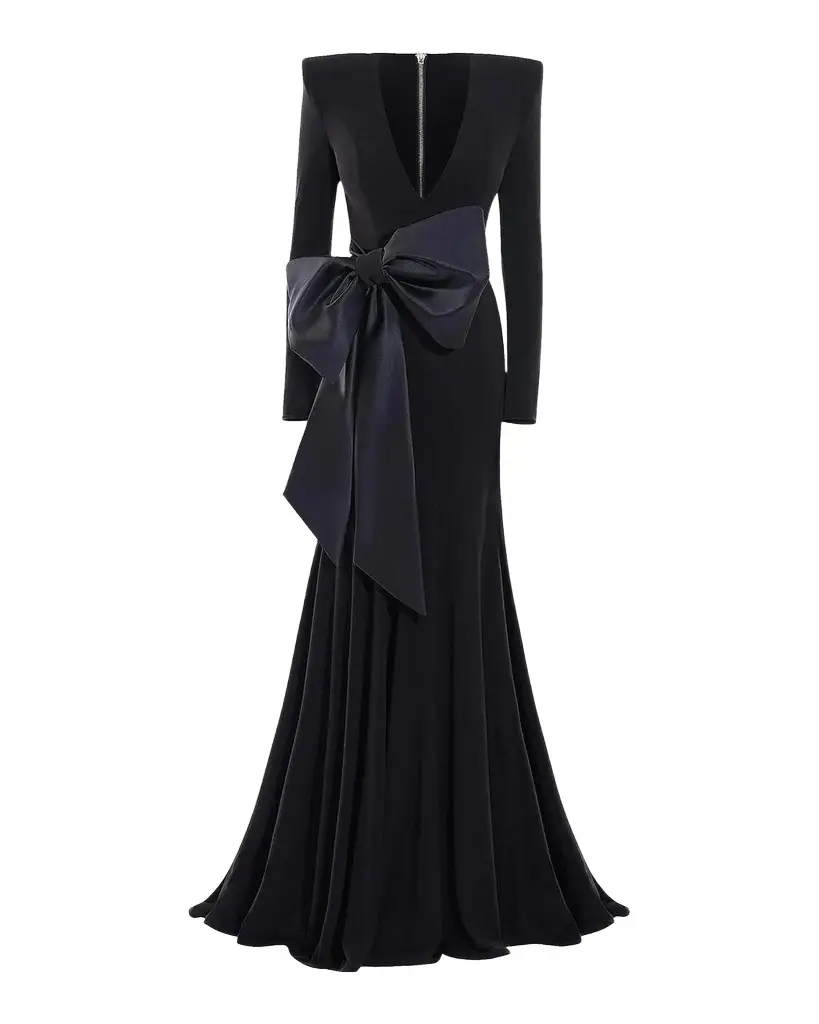 Zhivago Portrait Of A Siren Bow Jersey Gown