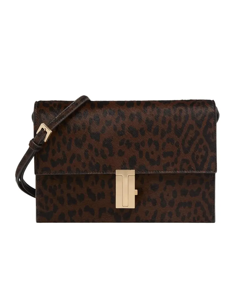 Tom Ford Mia Mini Leopard Calf Hair Crossbody Bag